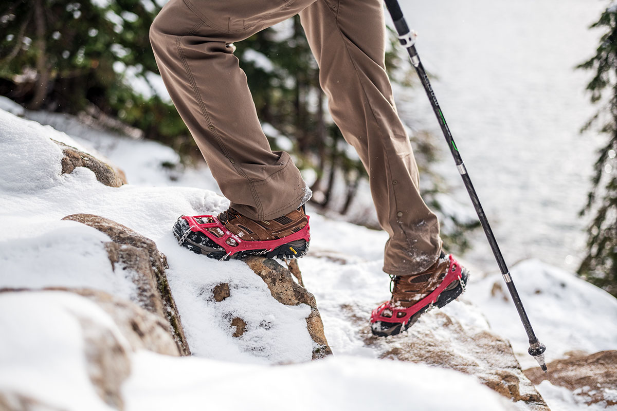 Winter traction devices (hiking up slick rocks)